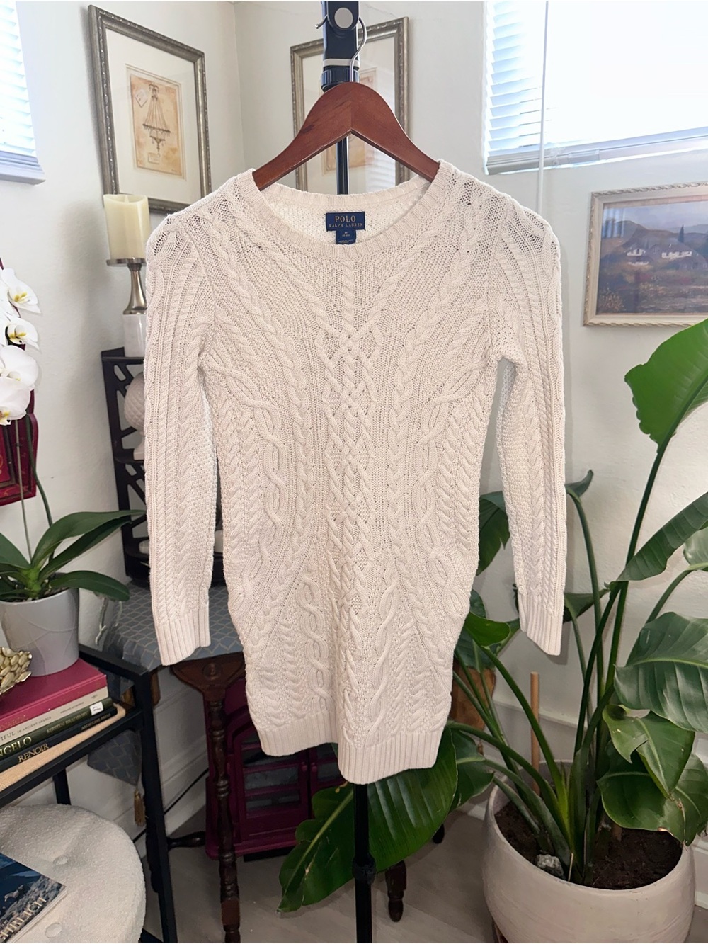 Polo by Ralph Lauren Ivory Cable-Knit Crew Sweater